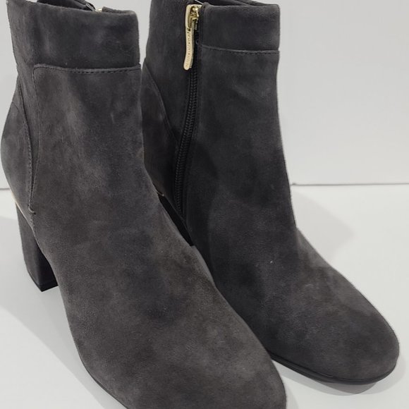 SALE! ✅  EASY SPIRIT Ankle Boot Dark Grey & Gold Nubuck (Suede) Size 9W ✨ NEW - Picture 6 of 10